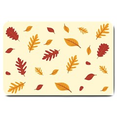 Leaves Autumn Fall Background Large Doormat by Pakjumat