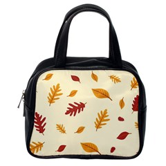 Leaves Autumn Fall Background Classic Handbag (one Side) by Pakjumat