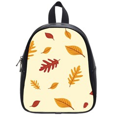 Leaves Autumn Fall Background School Bag (small) by Pakjumat