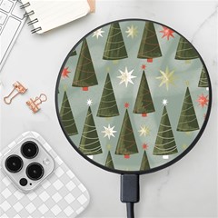 Christmas Trees Pattern Wallpaper Wireless Fast Charger(black) by Pakjumat