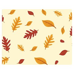 Leaves Autumn Fall Background Two Sides Premium Plush Fleece Blanket (medium) by Pakjumat