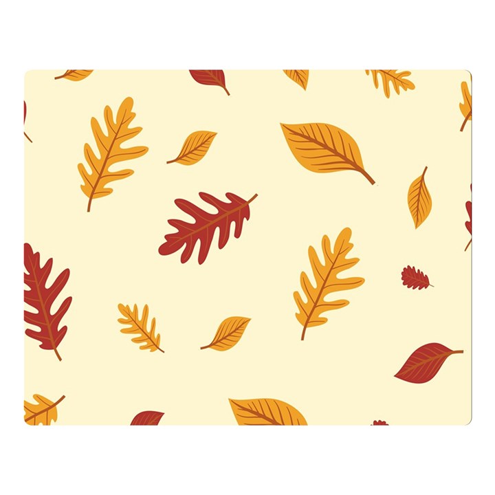 Leaves Autumn Fall Background Two Sides Premium Plush Fleece Blanket (Large)