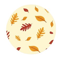 Leaves Autumn Fall Background Mini Round Pill Box by Pakjumat