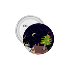 House Tree Man Moon Night Stars 1.75  Buttons