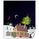 House Tree Man Moon Night Stars Canvas 20  x 24  19.57 x23.15  Canvas - 1