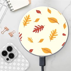 Leaves Autumn Fall Background Wireless Fast Charger(white) by Pakjumat