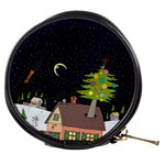 House Tree Man Moon Night Stars Mini Makeup Bag Front