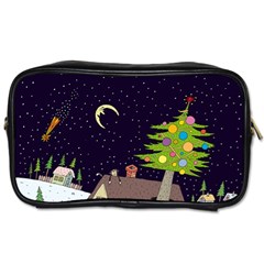 House Tree Man Moon Night Stars Toiletries Bag (One Side)