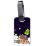 House Tree Man Moon Night Stars Luggage Tag (two sides) Back