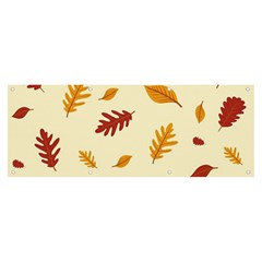 Leaves Autumn Fall Background Banner And Sign 8  X 3  by Pakjumat