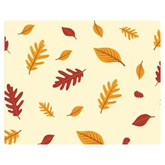 Leaves Autumn Fall Background Premium Plush Fleece Blanket (medium) by Pakjumat