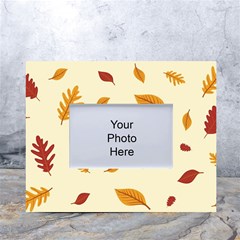 Leaves Autumn Fall Background White Tabletop Photo Frame 4 x6  by Pakjumat