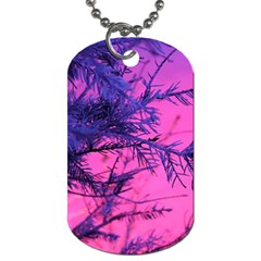 Fir Sunset Frost Snow Dog Tag (one Side) by Pakjumat