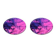 Fir Sunset Frost Snow Cufflinks (oval) by Pakjumat