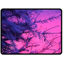 Fir Sunset Frost Snow Fleece Blanket (large) by Pakjumat