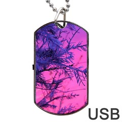 Fir Sunset Frost Snow Dog Tag Usb Flash (two Sides) by Pakjumat