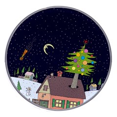 House Tree Man Moon Night Stars Wireless Fast Charger(White)