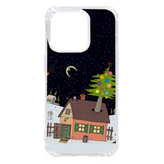 House Tree Man Moon Night Stars iPhone 14 Pro TPU UV Print Case