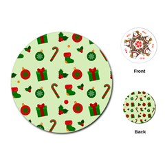 Festive Background Holiday Background Playing Cards Single Design (round) by Pakjumat