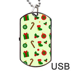 Festive Background Holiday Background Dog Tag Usb Flash (two Sides) by Pakjumat