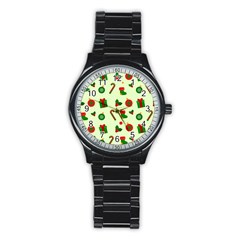 Festive Background Holiday Background Stainless Steel Round Watch by Pakjumat