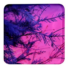 Fir Sunset Frost Snow Square Glass Fridge Magnet (4 Pack) by Pakjumat