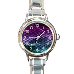 Digital Abstract Party Event Round Italian Charm Watch by Pakjumat