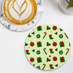 Festive Background Holiday Background Uv Print Round Tile Coaster by Pakjumat