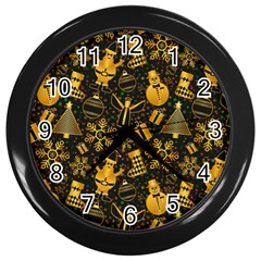 Christmas Background Wall Clock (black) by Pakjumat