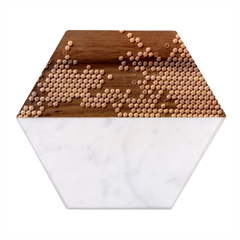 Digital Abstract Party Event Marble Wood Coaster (hexagon)  by Pakjumat