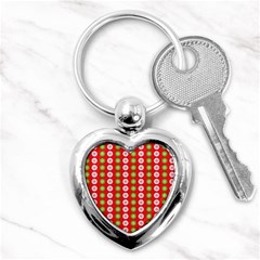 Festive Pattern Christmas Holiday Key Chain (heart) by Pakjumat