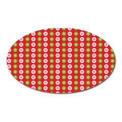 Festive Pattern Christmas Holiday Oval Magnet by Pakjumat