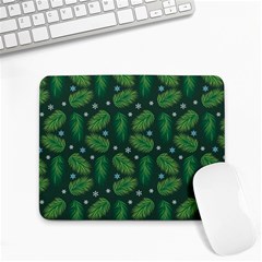 Leaves Snowflake Pattern Holiday Small Mousepad by Pakjumat