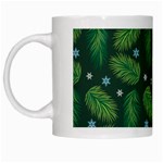 Leaves Snowflake Pattern Holiday White Mug Left