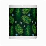 Leaves Snowflake Pattern Holiday White Mug Center