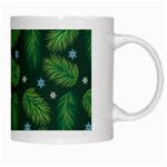 Leaves Snowflake Pattern Holiday White Mug Right