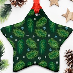 Leaves Snowflake Pattern Holiday Star Ornament (two Sides) by Pakjumat