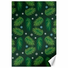 Leaves Snowflake Pattern Holiday Canvas 12  X 18  by Pakjumat