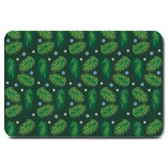 Leaves Snowflake Pattern Holiday Large Doormat by Pakjumat