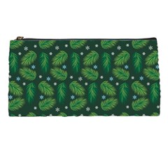 Leaves Snowflake Pattern Holiday Pencil Case by Pakjumat