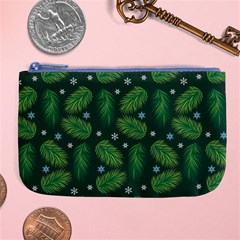 Leaves Snowflake Pattern Holiday Large Coin Purse by Pakjumat