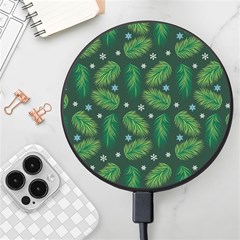 Leaves Snowflake Pattern Holiday Wireless Fast Charger(black) by Pakjumat