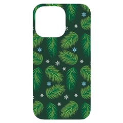 Leaves Snowflake Pattern Holiday Iphone 14 Pro Max Black Uv Print Case by Pakjumat