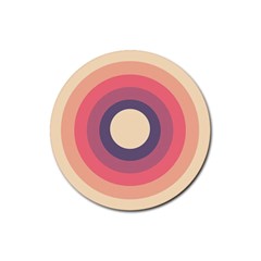 Circles Pattern Bullseye Cream Rubber Coaster (round)