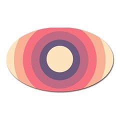 Circles Pattern Bullseye Cream Oval Magnet by Pakjumat