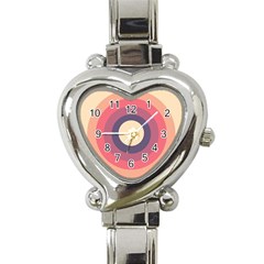 Circles Pattern Bullseye Cream Heart Italian Charm Watch by Pakjumat