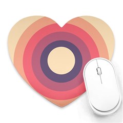 Circles Pattern Bullseye Cream Heart Mousepad by Pakjumat