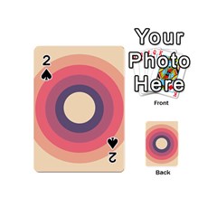 Circles Pattern Bullseye Cream Playing Cards 54 Designs (mini) by Pakjumat