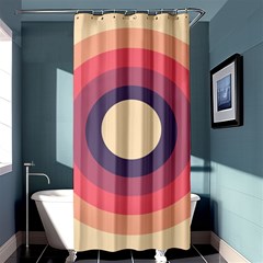 Circles Pattern Bullseye Cream Shower Curtain 36  X 72  (stall)  by Pakjumat