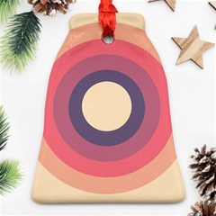 Circles Pattern Bullseye Cream Bell Ornament (two Sides) by Pakjumat